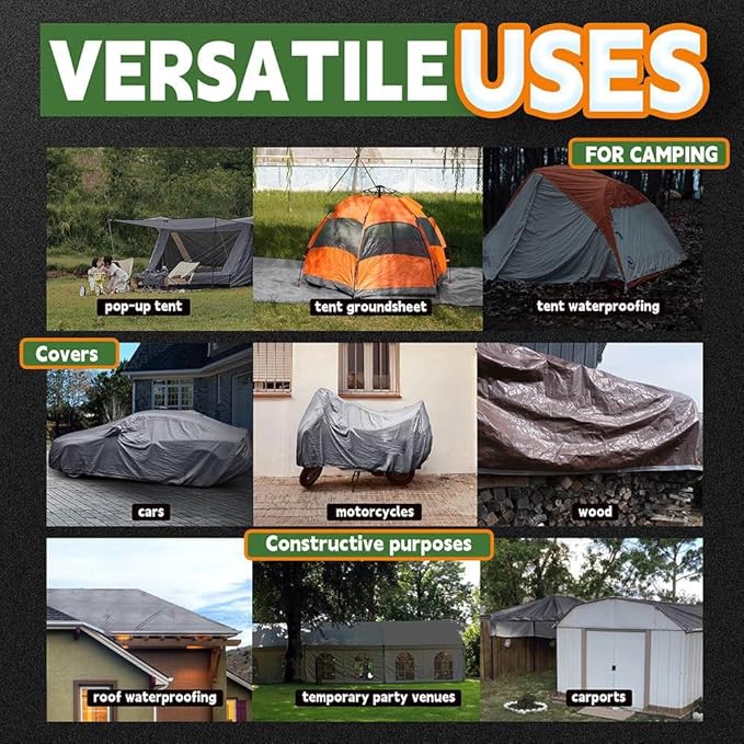 Small Tarps Heavy Duty Waterproof 4x6 Feet, 10Mil Multipurpose Poly Tarp Cover