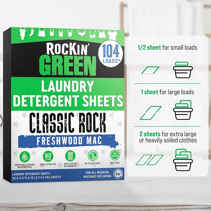 Rockin' Green Travel Laundry Detergent Sheets