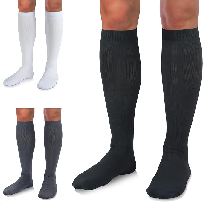 Medical Compression Socks for Women and Men 3 Pairs 20-30 mmHg Knee High