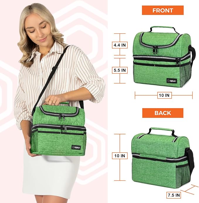 OPUX Lunch Box For Men Women, Insulated Large Lunch Bag Adult Work, Double