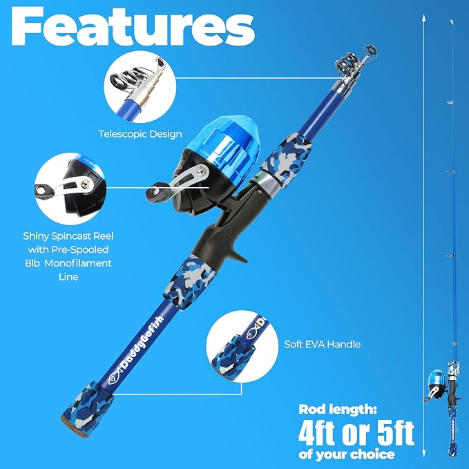 DaddyGoFish Kids Fishing Pole