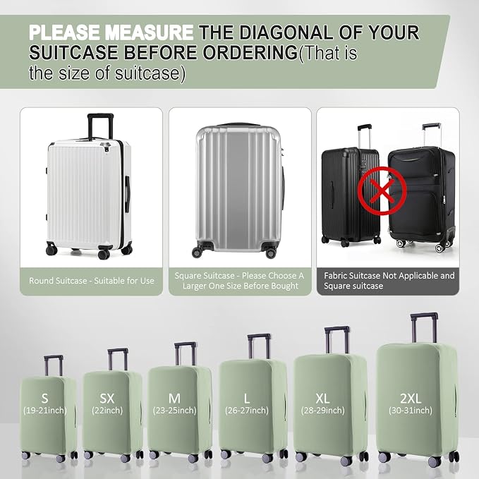 Travel Luggage Cover Suitcase Protector Scratch-Resistant Fit 19-31 Inch