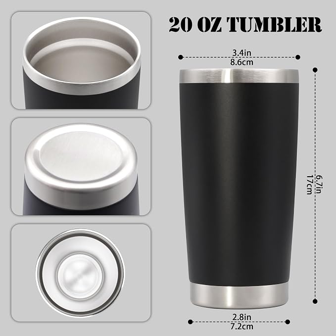 20 oz Tumbler with lid Double Wall Vacuum Insulated Tumblers Stainless Steel
