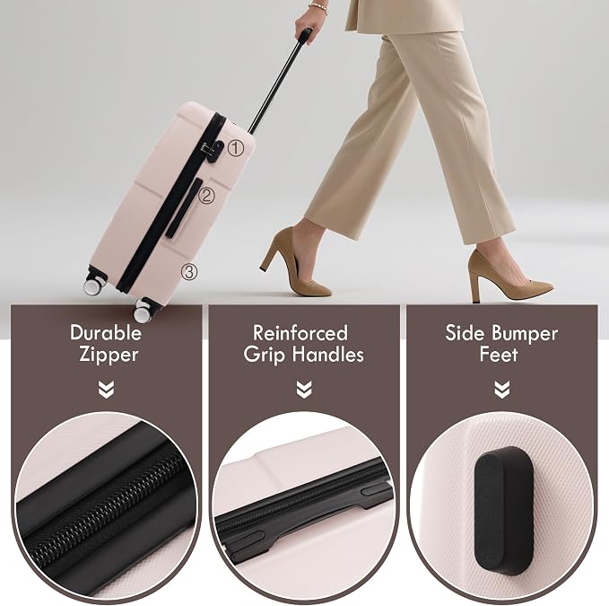 Merax Luggage Sets of 3 Piece Carry on Suitcase Airline Approved, Hardcase