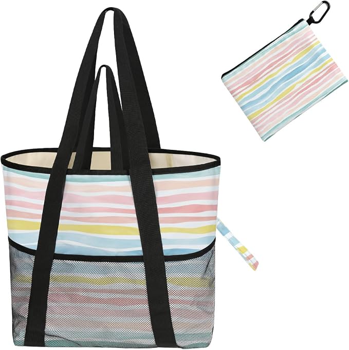 8-Pocket Waterproof Tote for Women -Sandproof Beach Bag