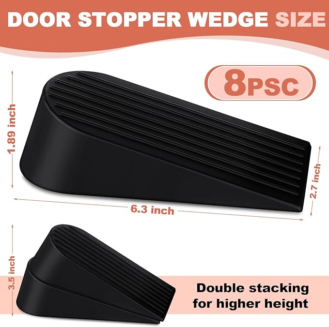 Frienda 8 Pack Large Door Stoppers Heavy Duty Rubber Stopper