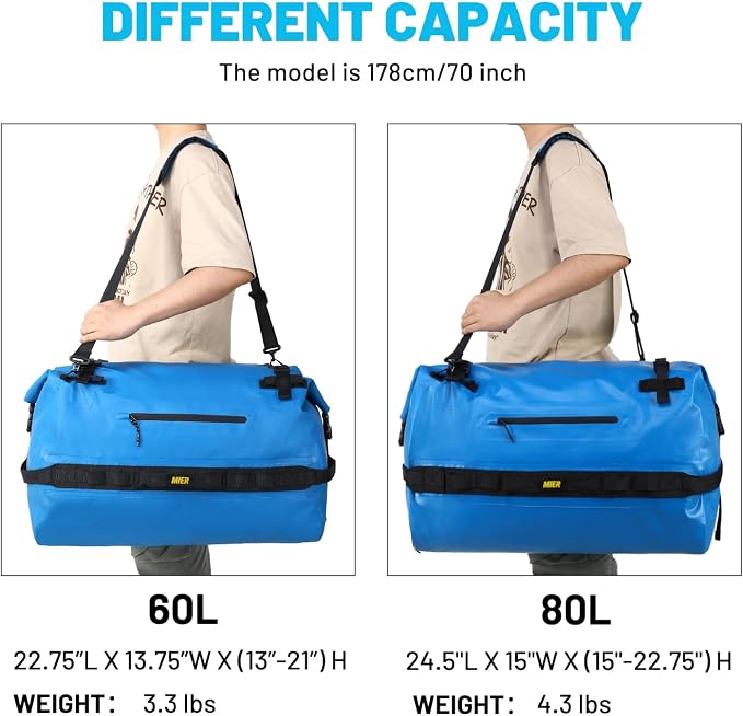 MIER Large Waterproof Duffel Bag Rolltop Dry Backpack Duffle Bags