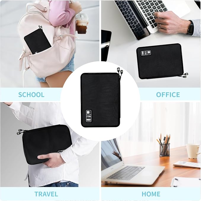 Electronics Travel Organizer, Portable Waterproof Electronic Travel Storage Bag