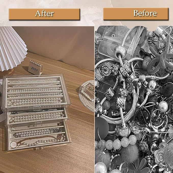 5 Drawers Necklace Organizer Storage, Tray