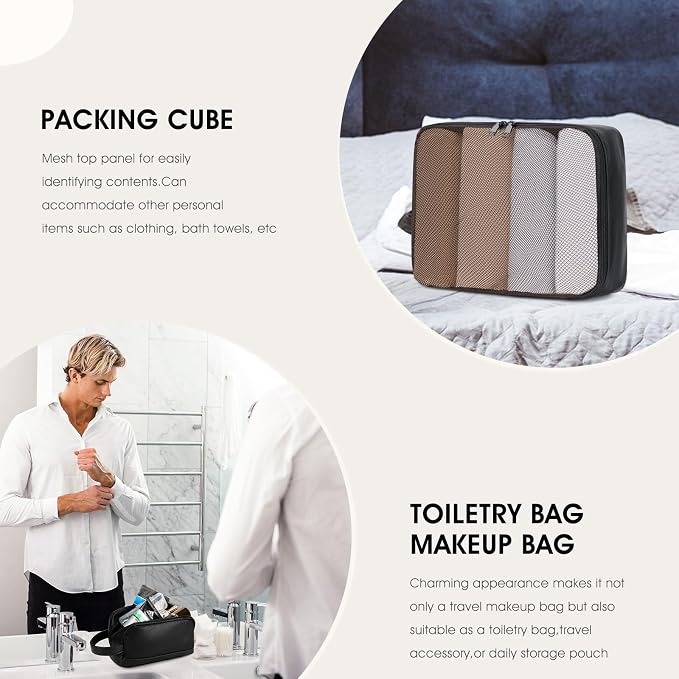 Wogarl 3PCS Leather Weekender Bag