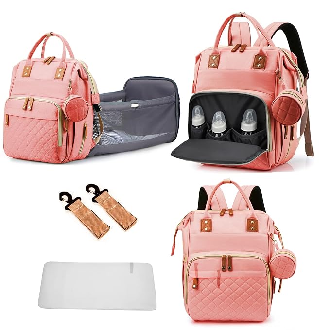Diaper Bag Backpack with Changing Station Portable 3 in 1 Multifunction
