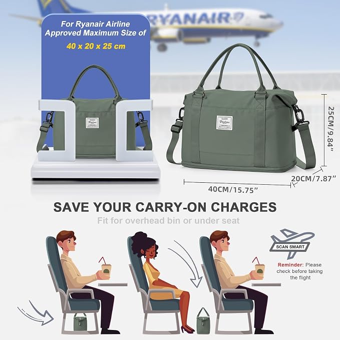 Travel Duffel Bag, Sports Tote Gym Bag, Shoulder Weekender Overnight Bag