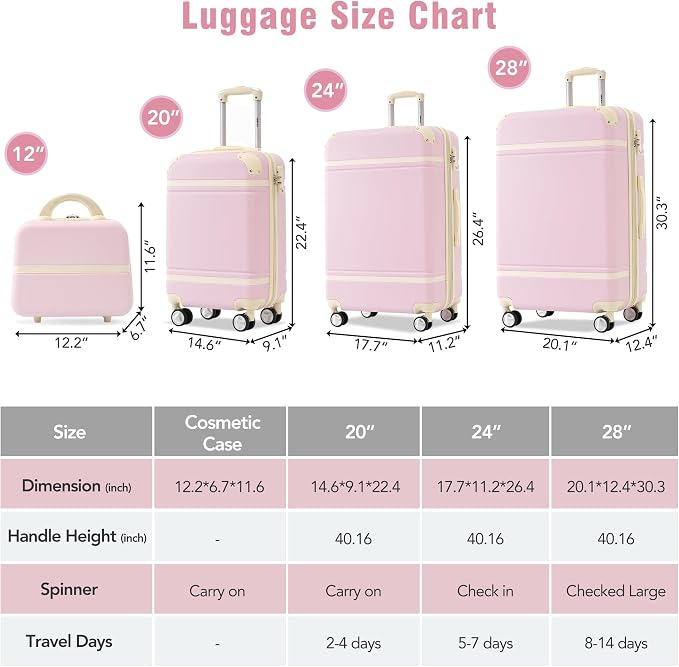 Merax Luggage Set 3 Piece Suitcase Set