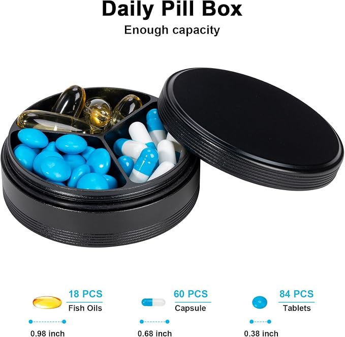 Metal Pill Case 3 Compartment