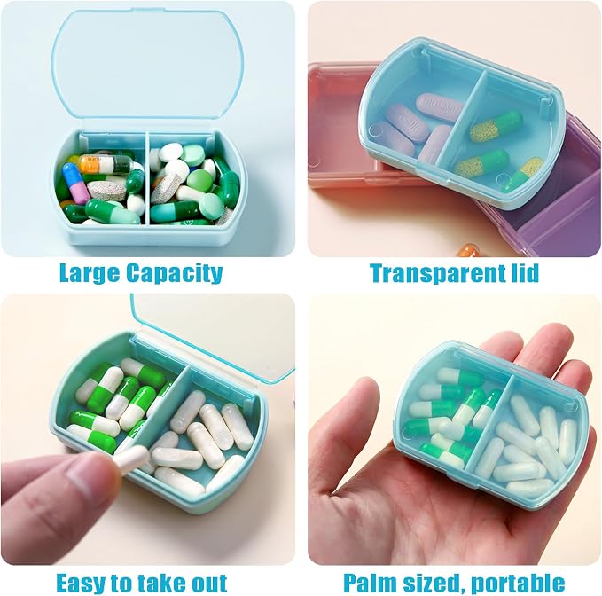 4PCS Small Pill Case Travel Pill Box Cute Pill Organizer