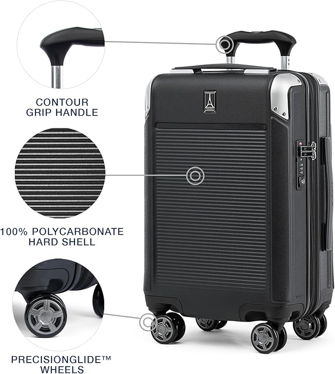 Travelpro Platinum Elite Hardside Expandable Carry on Luggage, 8 Wheel Spinner