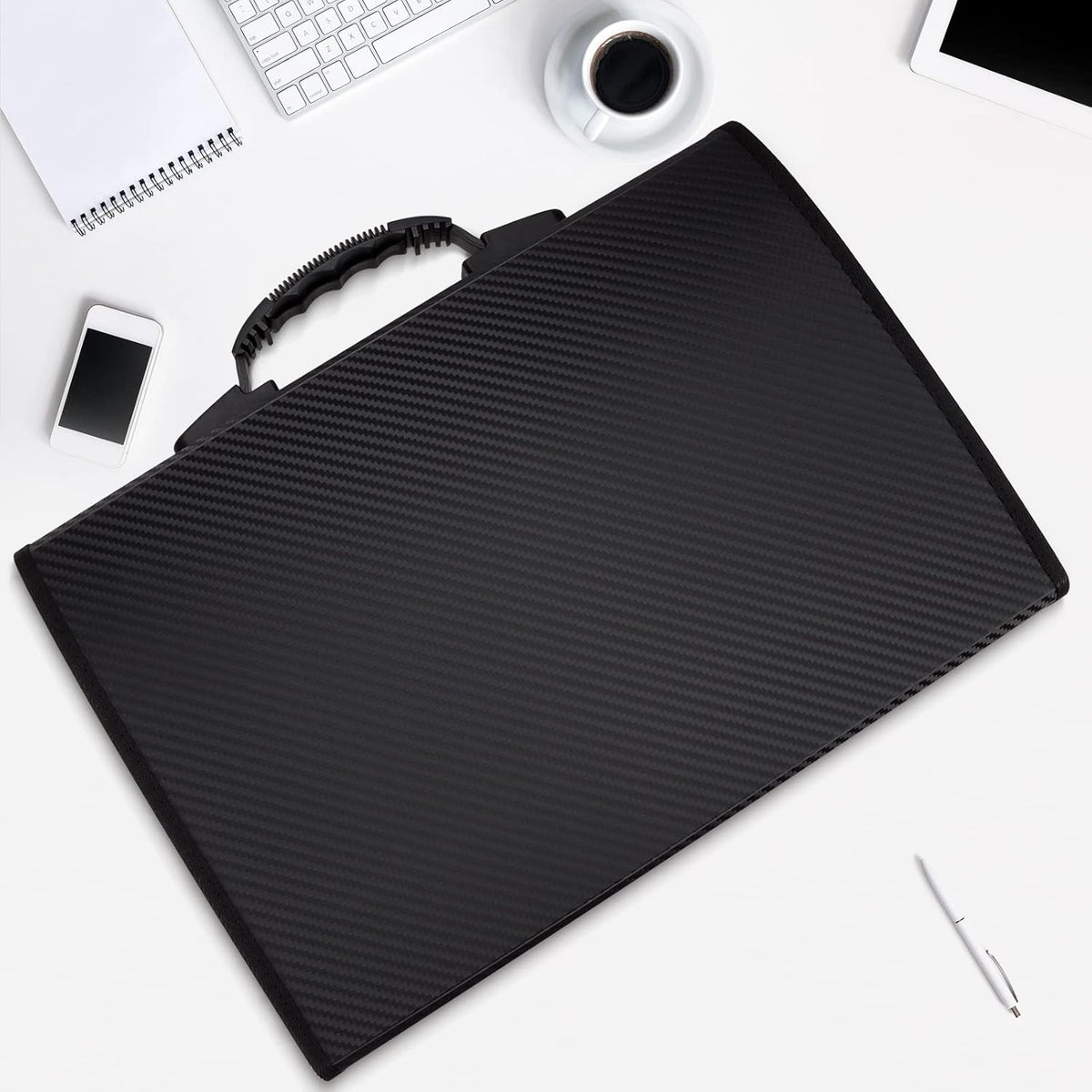 Uquelic 26 Pockets Expanding File Folder - Accordion Savor Document Organizer Folio Upgraded Durable Buckle, Base with Ergonomic Portable Handle/Large Legal Size Expandable File Organizer