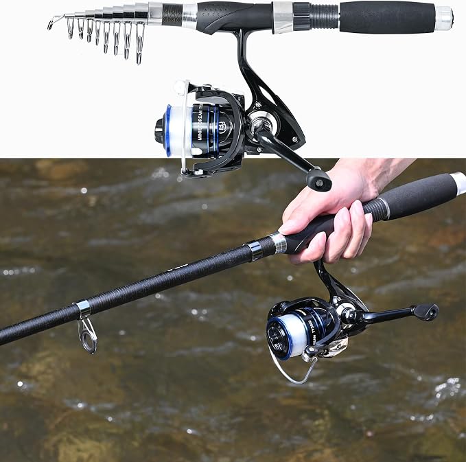 Fishing Pole Combo, Spinning Reels 170Pcs Worm Lure Kit Texas-Rigs-for-Bass