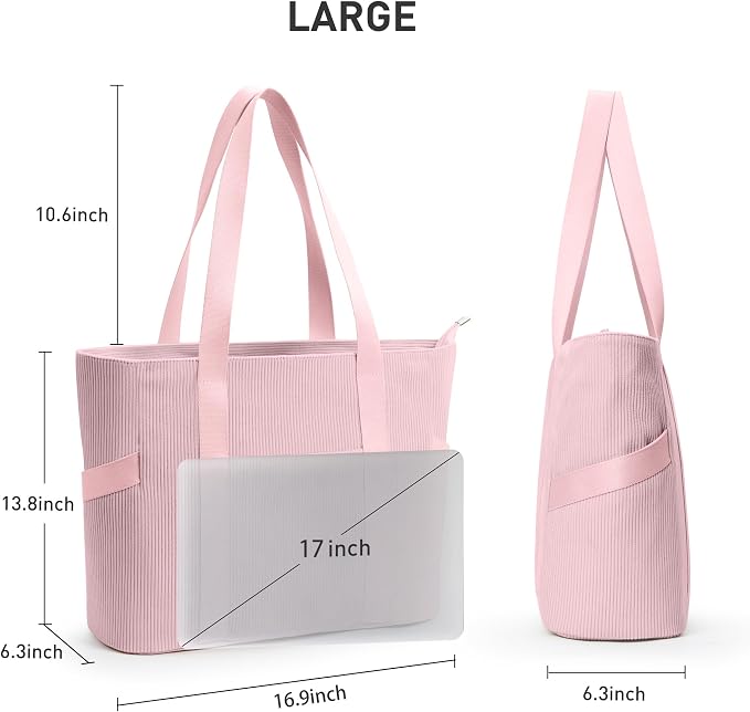 Tote Bag for Women with Zipper, Travel Tote Bags with Compartments Large