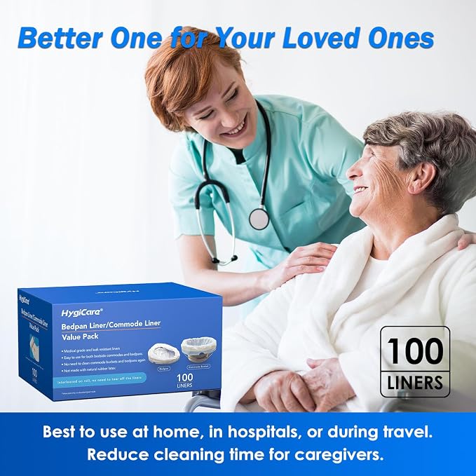 100 Count Enlarged Bedside Commode Liners