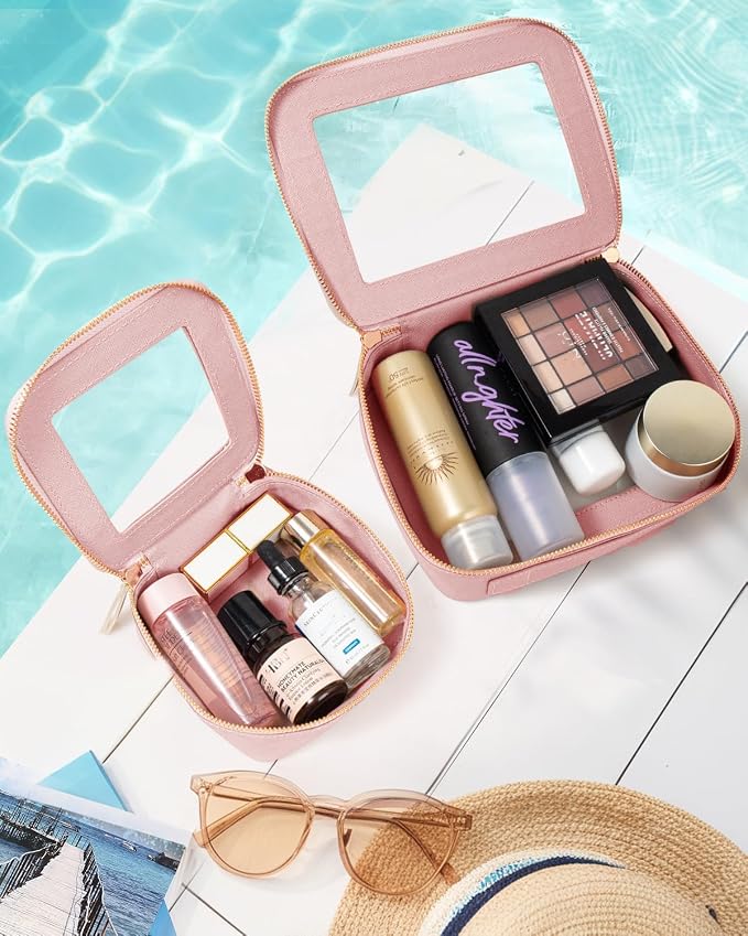 Travel Clear Makeup Bag Set, TSA Approved Cosmetic Bag Case