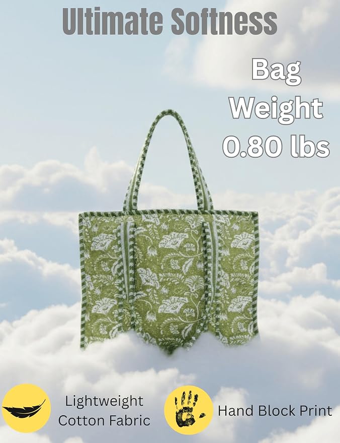 Cotton Quilted Tote Bag for Women – Large Beach & Travel Tote