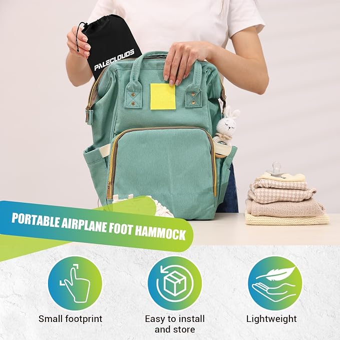 Foot Hammock for Plane Travel, No Collapse Thickened Bamboo Airplane Foot Rest