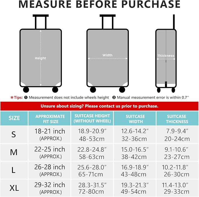 Travelkin Luggage Covers For Suitcase Tsa Approved, Suitcase Cover Protector