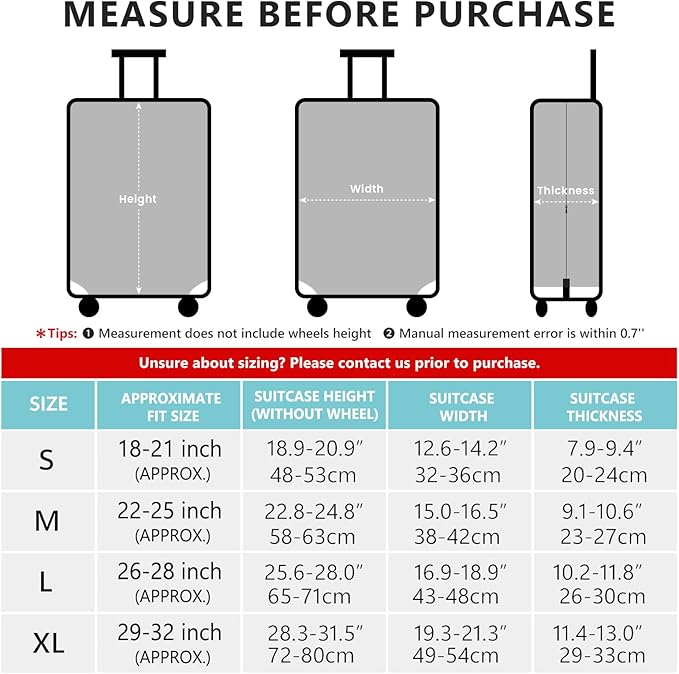 Travelkin Luggage Covers For Suitcase Tsa Approved, Suitcase Cover Protector