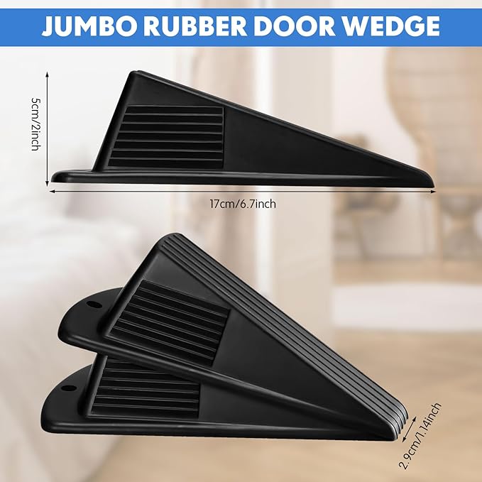 Frienda 4 Pcs Jumbo Door Stoppers Heavy Duty Door Stopper Tall up to 2inch Tall