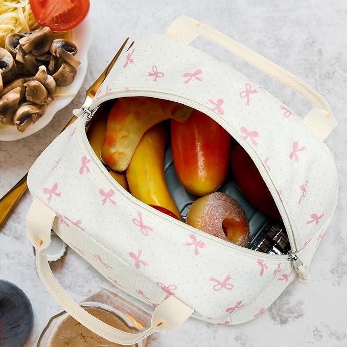 Bluboon Lunch Bag for Women Men Cute Corduroy Lunch Tote Bags Reusable
