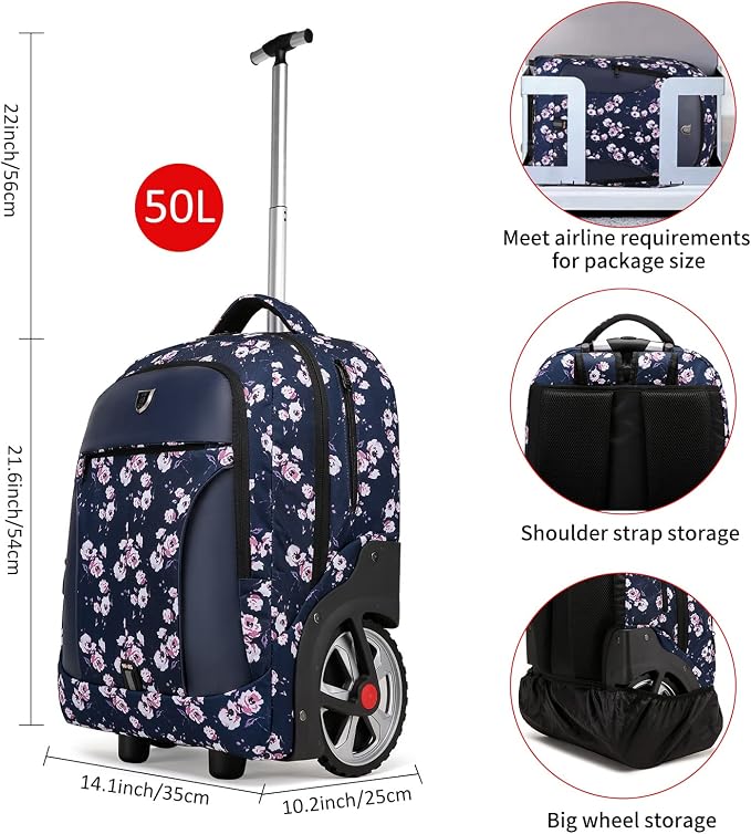 Rolling Backpack, Waterproof Backpack