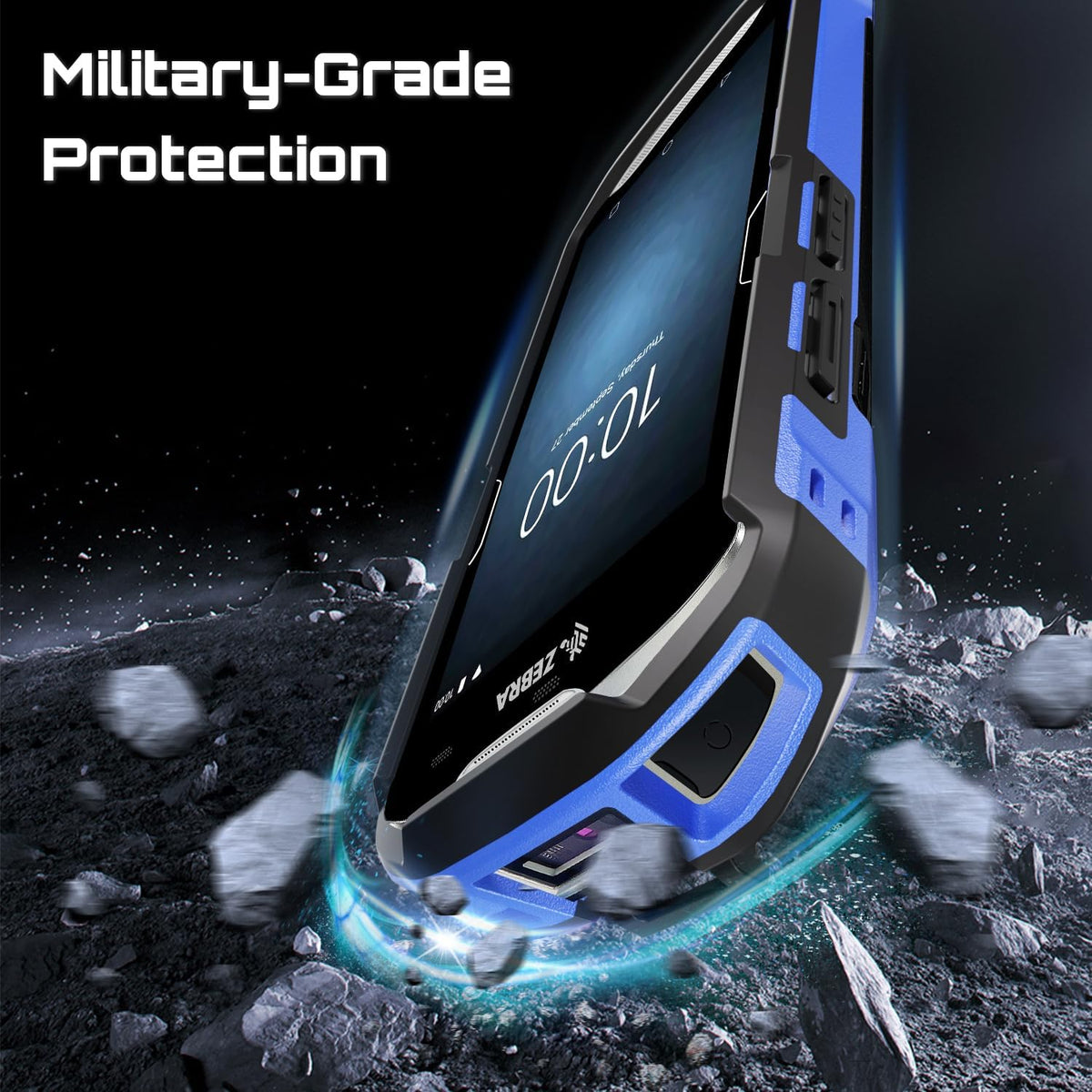 TC51 TC52 TC56 TC57 TC510K Case with Hand Strap - Protective & Ergonomic for Zebra Handheld Barcode Scanners SG-TC5X-EXO1-01 SG-TC5X-EXONHS-01 (Blue)
