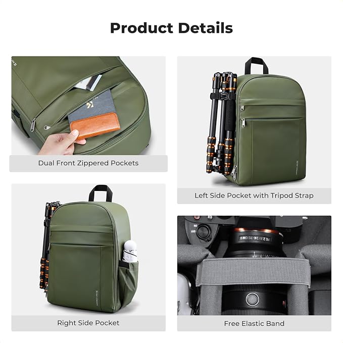K&F CONCEPT Camera Backpack Bag, Professional DSLR/SLR/Mirrorless Camera Bag