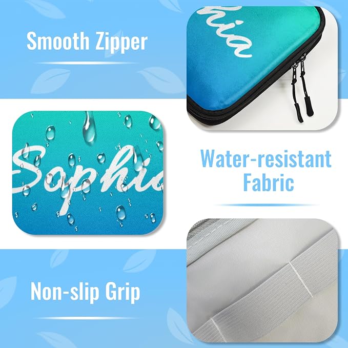 Personalized Electronics Organizer Travel Case Custom Name Cord Storage Bag