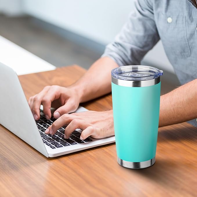 20oz Tumbler with Straw and Brush, Stainless Steel Vacuum Insulated tumbler