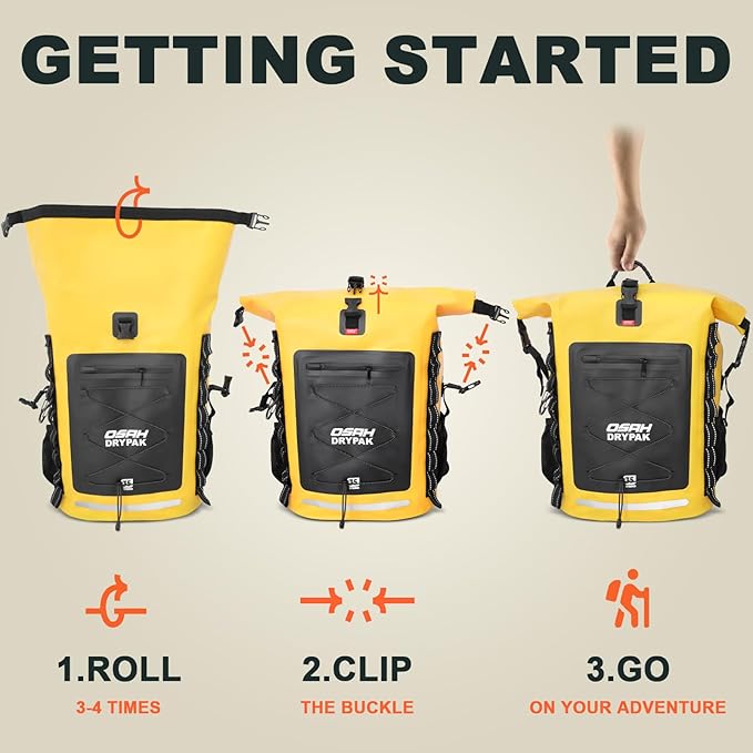 Waterproof Backpack Dry Bag 35L/55L/85L – Heavy Duty Roll-Top Hiking Backpack