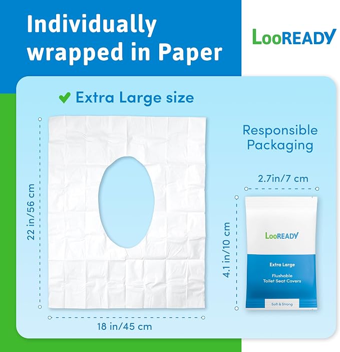 Individually Wrapped Toilet Seat Covers Disposable Flushable