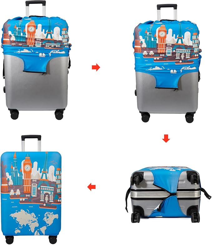 WUJIAONIAO Travel Luggage Cover Baggage Suitcase Cover Protector Skins 18-32