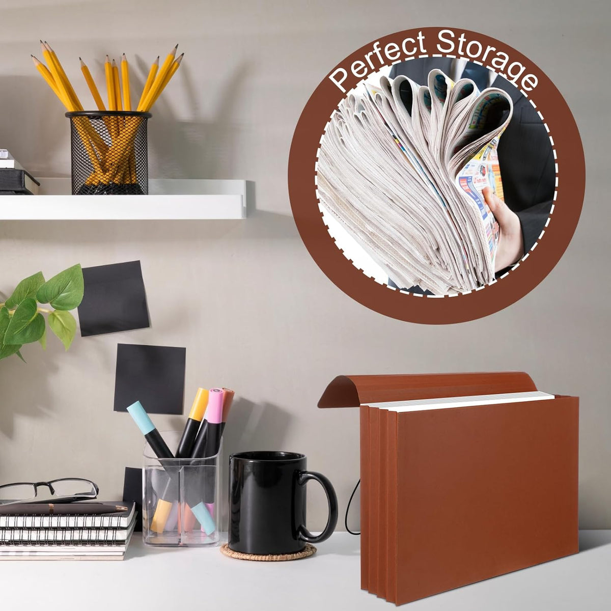 Chuangdi 10 Pcs Expanding File Wallet with Flap and Elastic Cord Closure Expandable Expanding File Folder for Lawyers Bankers Documents Paper Office, 3-1/2 Expansion, Legal Size, Brown
