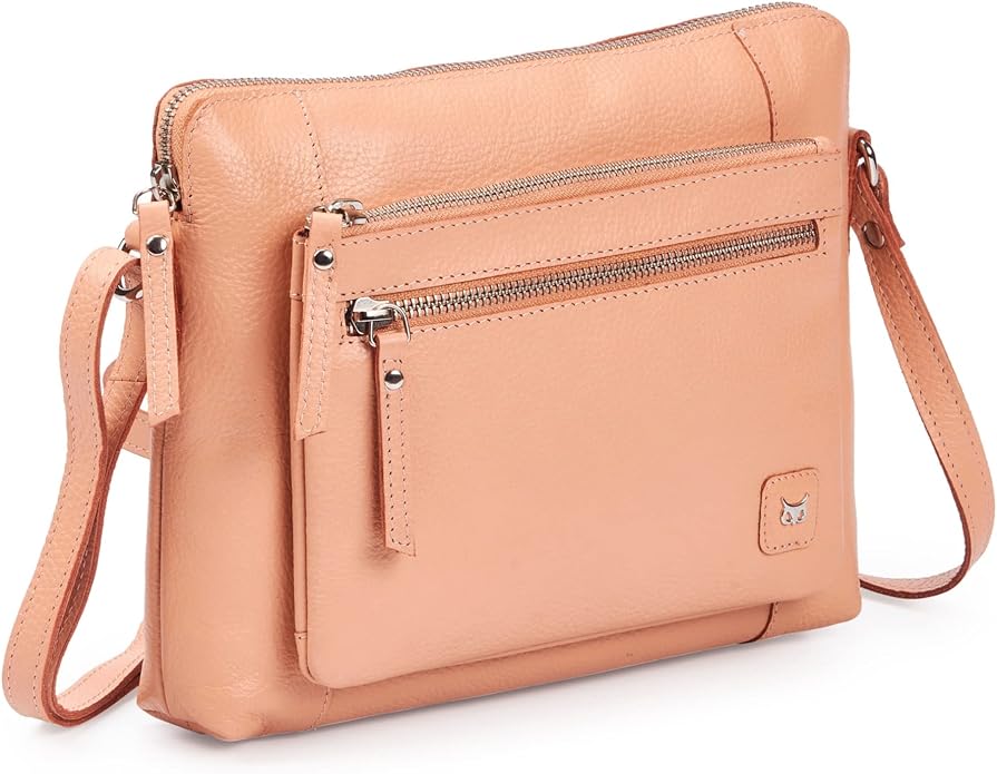 Wise Owl Accessories Small Soft Pebbled Real Leather Crossbody Handbags Purses