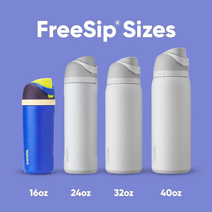 Owala Kids FreeSip Insulated Stainless Steel Water Bottle with Straw for Sports, Travel, and School, BPA-Free Sports Water Bottle, 16 oz, Celestial Sphere