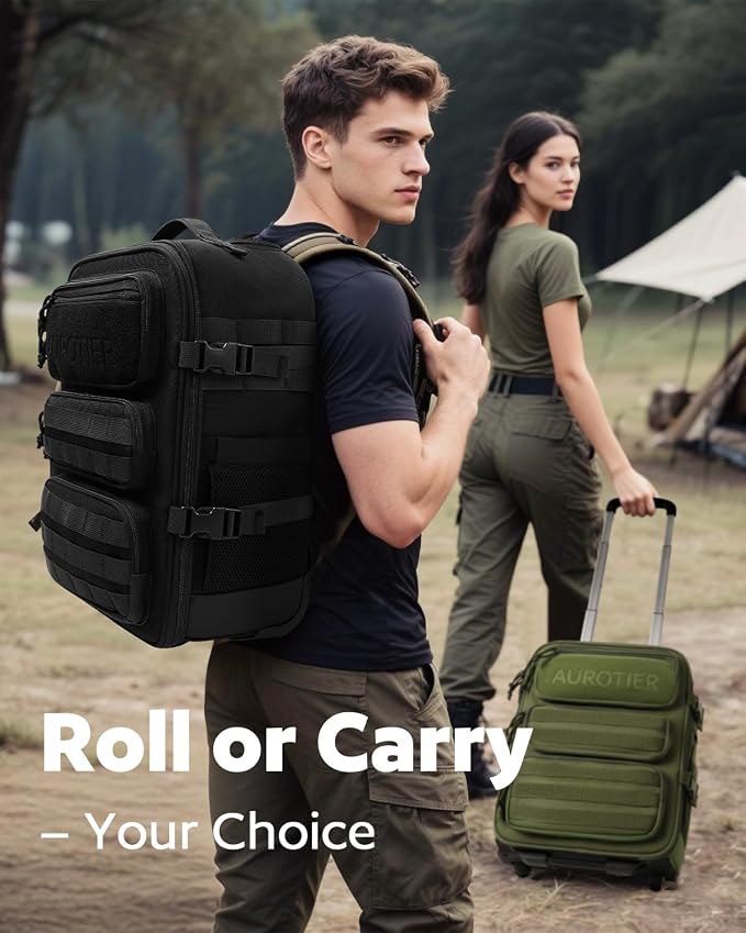 Rolling Tactical Laptop Backpack, Underseat Travel Backpack