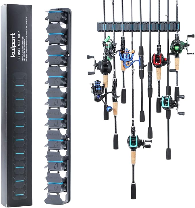 Fishing Rod Holder, Wall-Mounted Fishing Rod Rack, Vertical Fishing Pole Holder