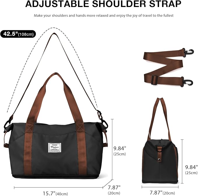 Travel Duffel Bag, Sports Tote Gym Bag, Shoulder Weekender Overnight Bag