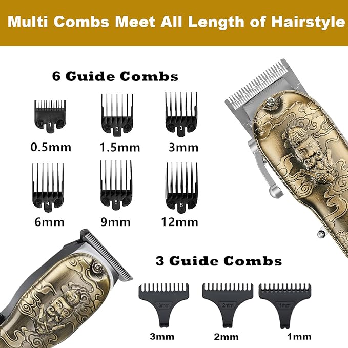RESUXI Mens Hair Clippers and Trimmers Set, Professional Cordless Barber