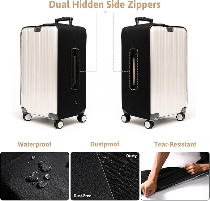 OrgaWise Clear Luggage Cover, For Suitcase Tsa Approved Transparent TPU