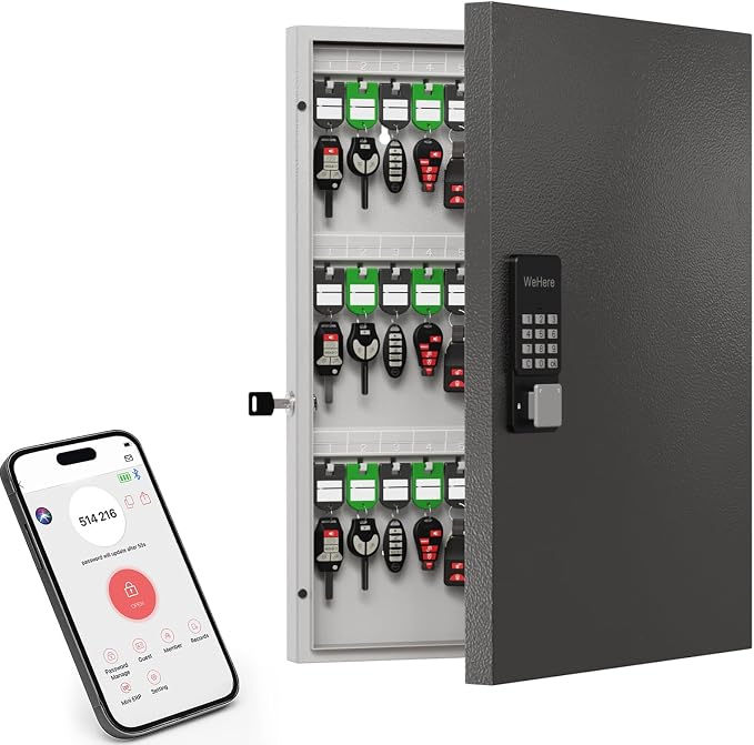 72 Key Lock Box, Key Cabinet Organizer Wall Mount use OTP Technology Unlock