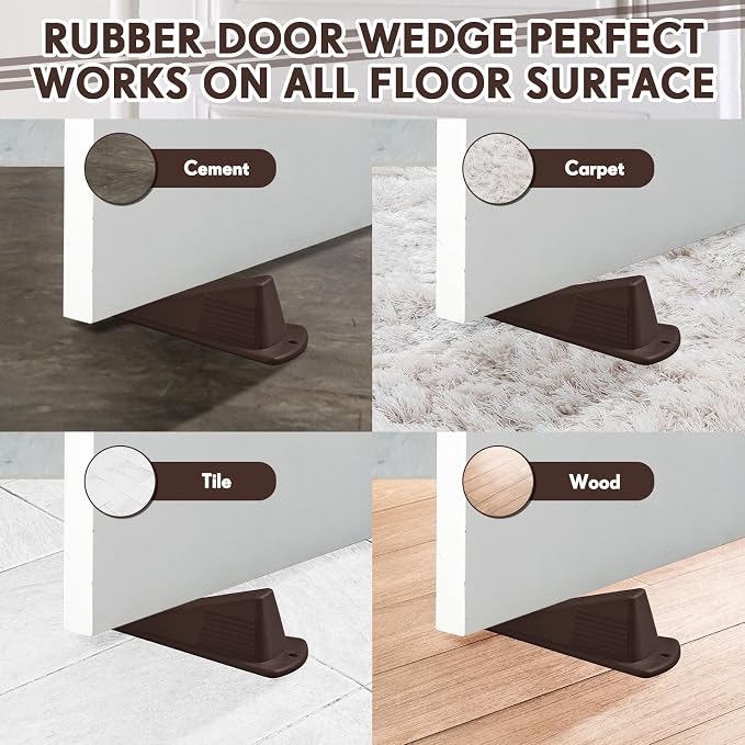 Frienda 8 Pcs Jumbo Door Stoppers Heavy Duty Door Stopper Tall up to 2inch Tall
