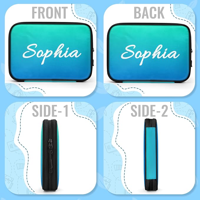 Personalized Electronics Organizer Travel Case Custom Name Cord Storage Bag